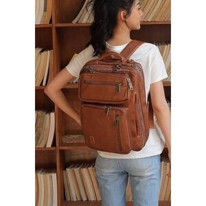 BAOSHA Faux Leather Laptop Backpack Briefcase Hybrid 15.6‎ Inch Laptop